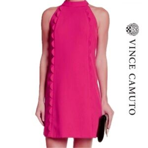 NWT {Vince Camuto} ‘Laguna’ Halterneck A-line Dress in bright pink • Size 6
